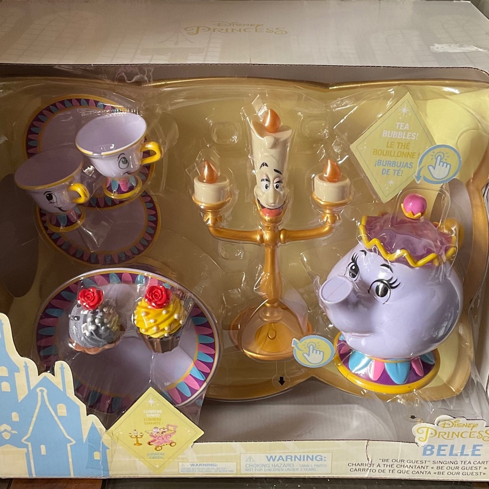 Disney beauty and the beast tea cart play set